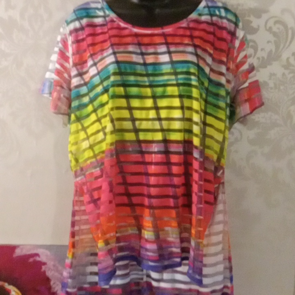 Topia Yellow and Green Blouse Vibrant and Stylish - Picture 2 of 4